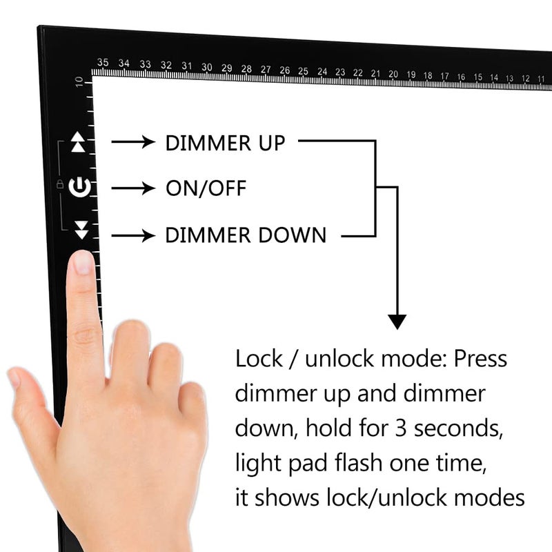 HSK B4/A3s Artist tracing Light Box Copy Table,USB Power Dimmerable 6000 Lux Lock Button Artcraft Light Pad for Tatto Drawing, Sketching, Animation,Diamond Painting - Image 2